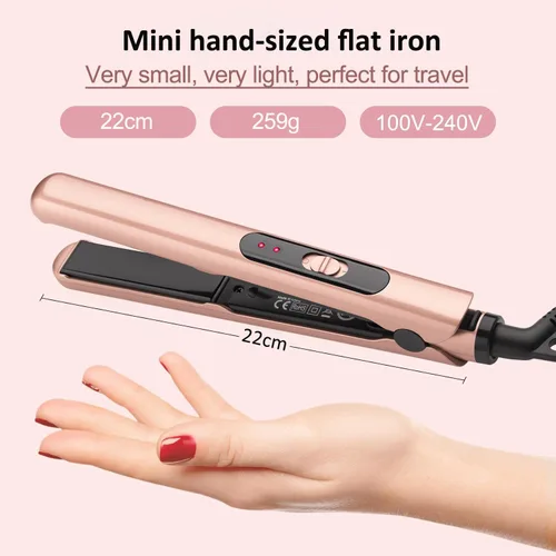 Miniatura 6 de JAETON Plancha plana pequeña de 0.7 pulgadas, mini alisador y rizador de pelo 2 en 1,30 segundos, rizador de viaje de doble voltaje, para cabello