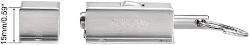 Miniatura 4 de uxcell Perno de barril de puerta, acero inoxidable 304 anillo de tracción de resorte con bloqueo deslizante automático con tornillo, 2 piezas