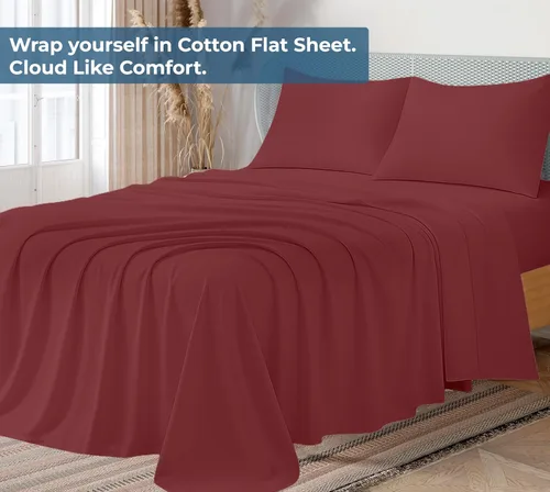 Miniatura 96 de Royale Linens Sábana encimera de tamaño individual XL 100% Algodón Orgánico – Super suave – Sábanas superiores de percal – Sábana encimera