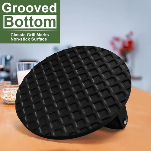 Miniatura 5 de Accesorios de plancha para Blackstone, cúpula de fusión redonda resistente de grado comercial de 12 pulgadas con prensa redonda de hierro fundido