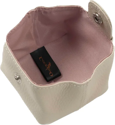 Miniatura 62 de Cockatoo Monedero de cuero genuino para cambio, mini billetera con bolsillo a presión para hombres y mujeres, Rojo (Aurora Red), Casual