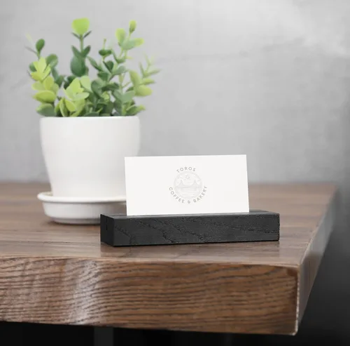 Miniatura 6 de Paquete de 10 soportes de madera para tarjetas de lugar, soportes de madera negra para números de mesa, soporte para tarjetas de nombre, soportes