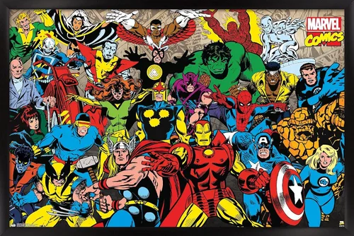 Miniatura 6 de Trends International Marvel Comics - Póster de pared con línea retro, 22.375 x 34 pulgadas, versión premium sin marco