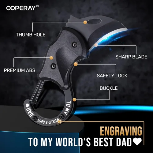 Miniatura 2 de OOPERAY Regalos para el mejor día del padre, cortador de caja EDC con texto en inglés "To my world's best dad", regalos de cumpleaños del día