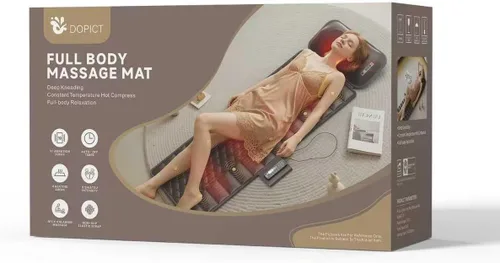 Miniatura 7 de Alfombrilla de masaje, masajeador de cuello desmontable, calefacción por vibración de cuerpo completo, almohadilla de masaje con 10 motores