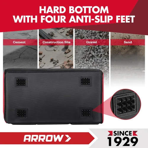 Miniatura 6 de ARROW - Bolsa organizadora de herramientas de 16 pulgadas con pies antideslizantes, bolsas de herramientas para hombres resistentes, boca abierta