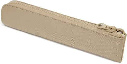 Estuche Oxford para lápices pequeño, estuche delgado con cremallera para la oficina escolar (caqui, tela Oxford)