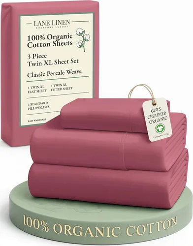 Miniatura 56 de LANE LINEN Sábanas 100% algodón orgánico para cama tamaño King, sábanas de percal suave, transpirables, de lujo, estilo hotelero, lavables a 09