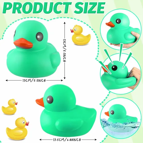 Miniatura 2 de Honoson Pato de Goma Gigante de 6.89 Pulgadas Pato de Goma Grande Patito Grande Juguete de Baño con Sonido Chirriante para Verano Baby Shower Fiesta