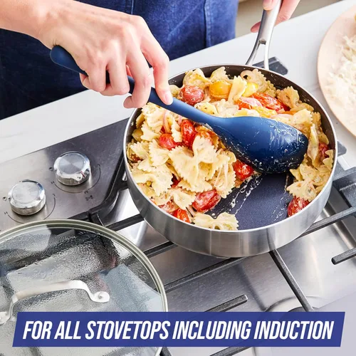Miniatura 6 de Blue Diamond HD Stainless Steel Clad Pro - Juego de ollas y sartenes de 10 piezas, cerámica antiadherente con infusión de diamante, sin PFAS, apto