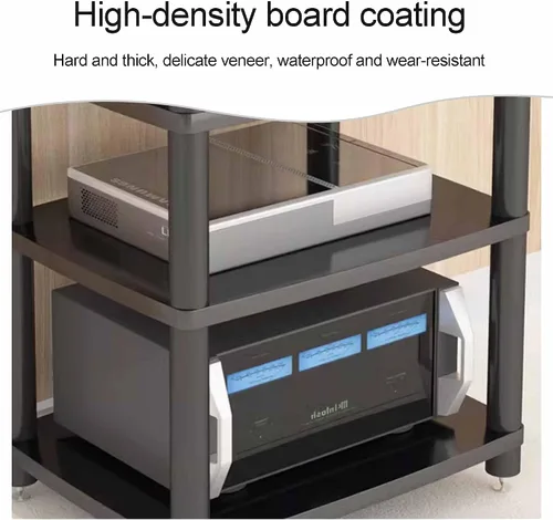 Miniatura 8 de Soporte para medios de audio y video, soporte de TV para juegos y estante estéreo, torre de audio, soporte para reproductor de grabaciones, pequeño