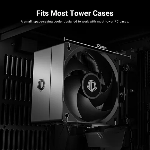 Miniatura 4 de ID-COOLING Enfriador de aire para CPU SE-903-XT V2, ventilador PWM de 3.93 pulgadas, tubos de calor de tacto directo, diseño de torre compacta, bajo