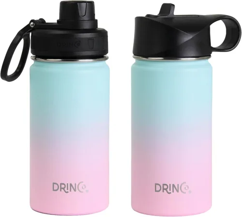 Miniatura 3 de Drinco - Botella de agua de acero inoxidable con boquilla, tapa aislada al vacío, botella de agua de doble pared, de boca ancha