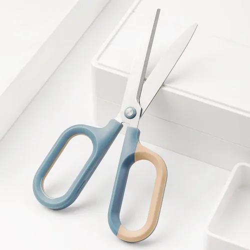 Miniatura 6 de Tijeras multiusos de oficina para manualidades y manualidades, asas de agarre cómodo, tijeras afiladas resistentes (blanco)