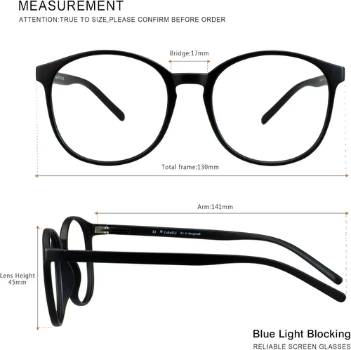 Miniatura 5 de Gafas presbíopicas multifocales progresivas redondas vintage, gafas de luz anti-azul., Negro
