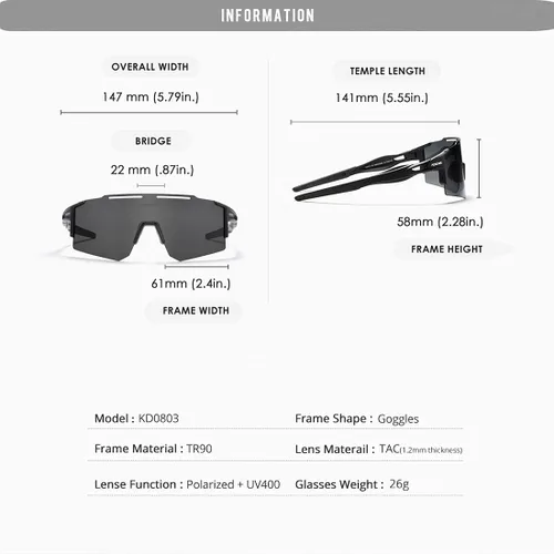 Miniatura 6 de Gafas de sol polarizadas deportivas para hombres y mujeres, jóvenes y niños. Gafas de sol para béisbol y sóftbol, para ciclismo y correr C18