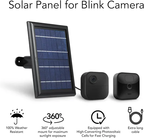 Miniatura 5 de Panel solar Wasserstein con batería interna - Compatible con Blink Outdoor 3/4 y Blink Outdoor 2K+ (nuevo modelo) (negro) - Cámara no incluida