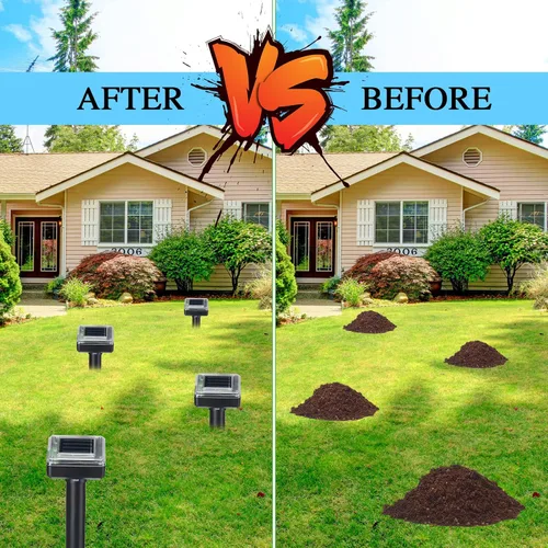 Miniatura 4 de Repelente solar de topos ultrasónico para exteriores, disuasorio de ondas sonoras para césped, jardín, serpientes, topos, topos, marmotas, ratones