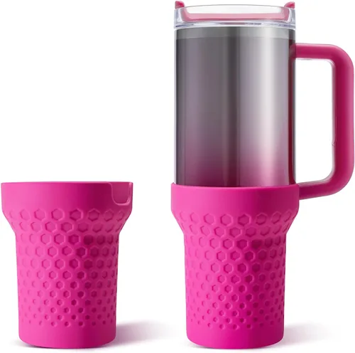 Miniatura 10 de Thxbag Bota de silicona para taza Stanley Cup 30oz / 20oz, funda de protección en color rosa compatible con Stanley H2.0 y Stanley Adventure Cuarzo
