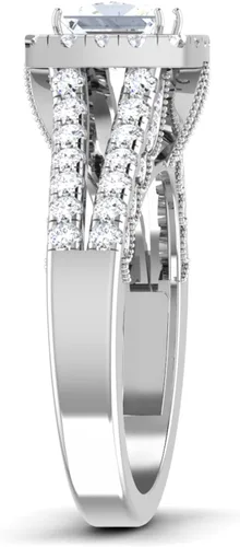 Miniatura 4 de Anillo de compromiso con diamante de talla excelente creado en laboratorio, con certificación IGI de 3.43 quilates con milgrain en oro rosa amarillo