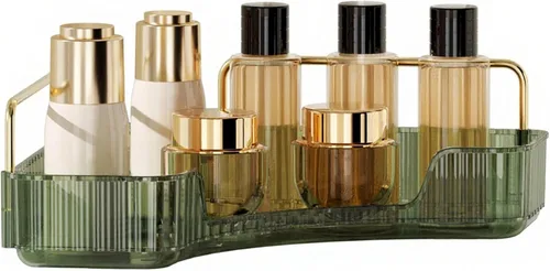 Miniatura 10 de YCIA&DONE Organizador de esquina para mostrador de baño, organizador de maquillaje para tocador, bandeja de perfumes cosméticos para el cuidado