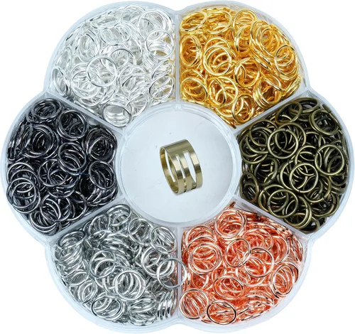 Miniatura 12 de YAKA 12000 piezas de 0.118 in, caja de 6 colores, anillo de salto abierto, llavero de joyería para accesorios de fabricación de joyas, 1 herramienta