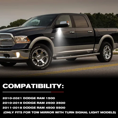 Miniatura 6 de Luces LED para placa de matrícula con clips de retención de metal para Dodge Ram 1500 2500 3500 2003-2018 lámpara de parachoques trasero 2PCS, 6000K