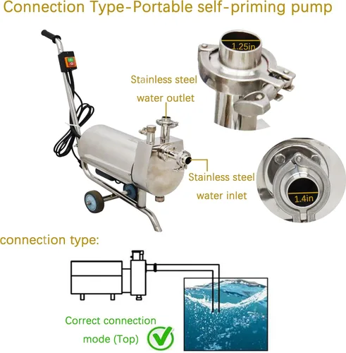 Miniatura 6 de TECHTONGDA Transferencia sanitaria del acero inoxidable de la bomba de la bebida de la categoría alimenticia de la bomba autocebante 3T/H