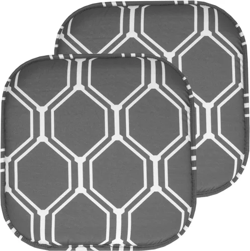 Miniatura 148 de Sweet Home Collection Cojines de espuma viscoelástica para silla, antideslizantes, diseño de panal de abeja, 16 x 16 pulgadas, paquete de 2