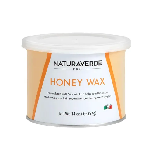 Naturaverde Pro Honey - Cera suave para depilación corporal y facial, depiladora de cera para mujeres, infundida con vitamina E, tipos de piel