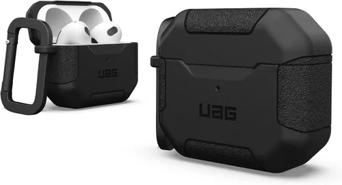 UAG - Funda para AirPods (3ª generación 2021) Scout de alta calidad, carcasa rígida y protectora completa con llavero desmontable mosquetón por