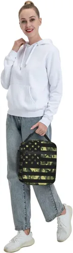 Miniatura 8 de Bolsa de almuerzo reutilizable con diseño de bandera de Estados Unidos de camuflaje