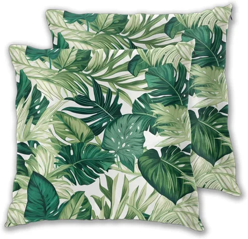 Miniatura 44 de Juego de 2 fundas de almohada cuadradas de Acción de Gracias, hojas de arce otoñales, fundas protectoras para sofá con cremallera oculta, 16 x 16
