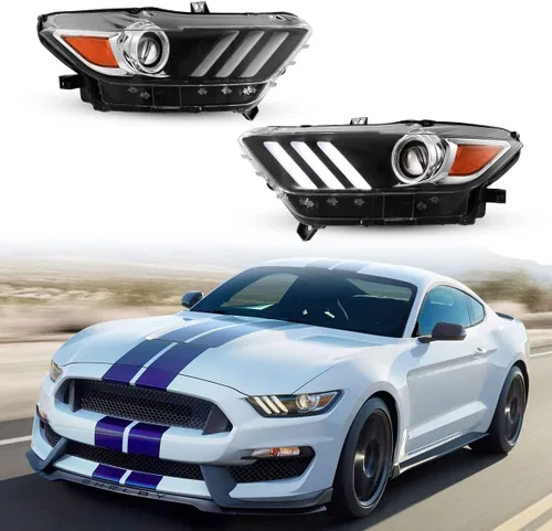 Nixon Offroad Faros delanteros para Ford Mustang 2015-2017, Shelby GT350 2016-2020, Shelby GT500 2020-2022, proyector LED, luces direccionales de