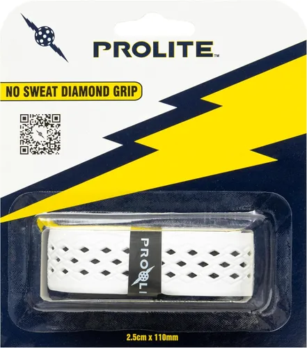 Agarre de diamante sin sudor para palas de pickleball, tenis, raquetball Blanco con base negra