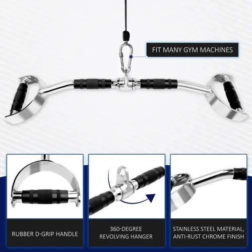 Miniatura 3 de Yes4All Neutral Paddle Grip LAT Pull Down Bar, Range of Motion Spreader Handle Cable Attachments