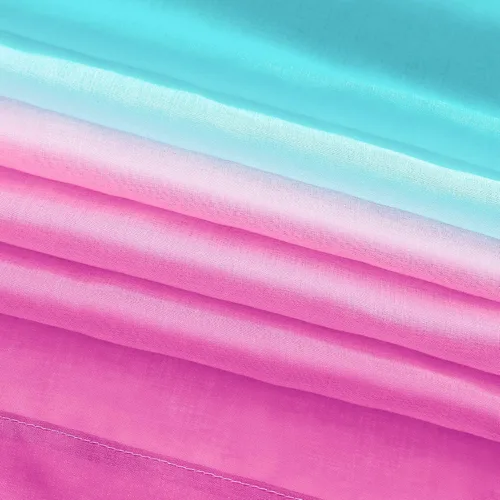 Miniatura 7 de Cortinas rosas y verdes para decoración de dormitorio de sirena, juego de 1 panel transparente, con bolsillo para barra, cortinas de sirena
