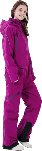 Miniatura 3 de XUQNAGG Traje de esquí de una pieza para mujer, resistente al viento, impermeable, cálido, transpirable, desmontable, para deportes de nieve