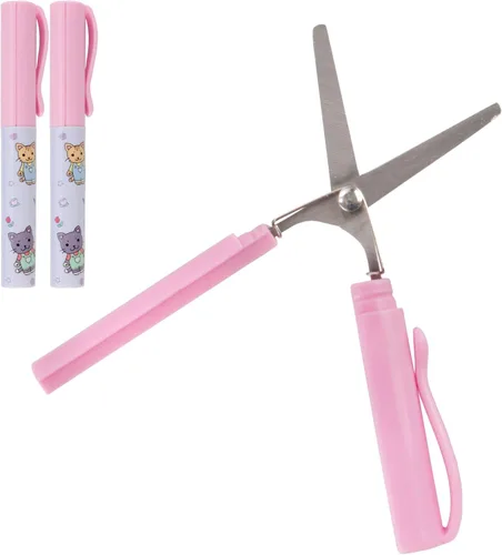 Miniatura 17 de Mini Pen Tijeras portátiles de seguridad de viaje – Gatito de jardín, gatito juguetón y cachorro de chef – 1 par cada uno