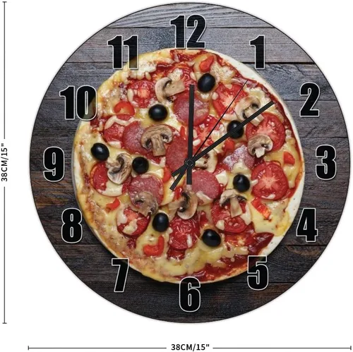 Miniatura 2 de ArogGeld Reloj de pared rústico de donas de chocolate, relojes colgantes de madera, decoración de cocina, relojes redondos de madera, decoración