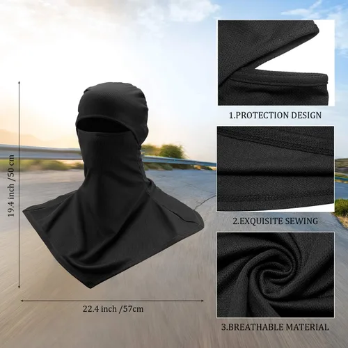 Miniatura 2 de Cubierta facial de pasamontañas de 3 piezas para protección solar