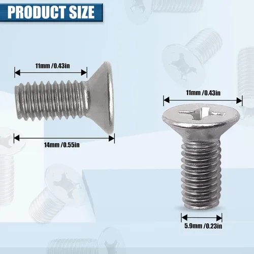 Miniatura 2 de Paquete de 16 tornillos de rotor de disco de freno de acero inoxidable, tornillos de retención de acero inoxidable para delantero y trasero de 16