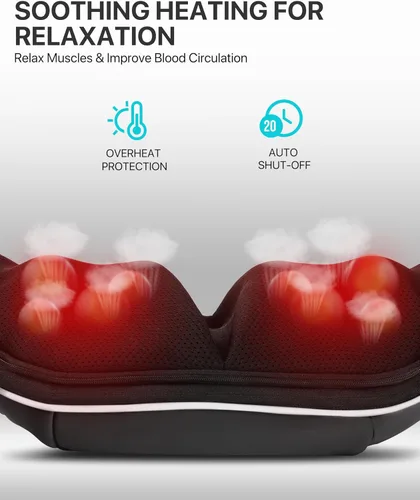 Miniatura 9 de ALLJOY Masajeador de cuello para aliviar el dolor de tejido profundo con calor, HSA 3D masajeador Shiatsu de cuello y espalda para hombro, cuerpo
