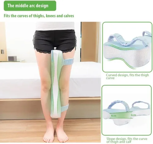 Miniatura 7 de Almohada de espuma viscoelástica para dormir, soporte para piernas y rodillas para embarazo, dolor de espalda, cadera y ciática, ideal para dormir