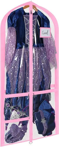 Miniatura 14 de Univivi Bolsas de PVC transparente para disfraz de baile, bolsa de ropa de 35 pulgadas para competiciones de baile, con 3 bolsillos separados