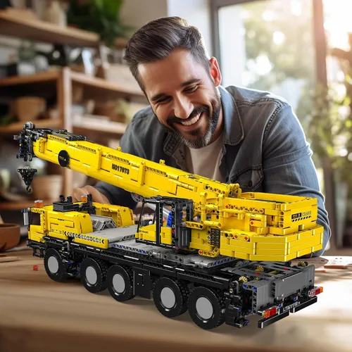 Miniatura 7 de Mould King 17073 Engineering LTM All Terrain Grúa de Construcción Control Remoto Modelo Modelo de Construcción Conjunto de Construcción