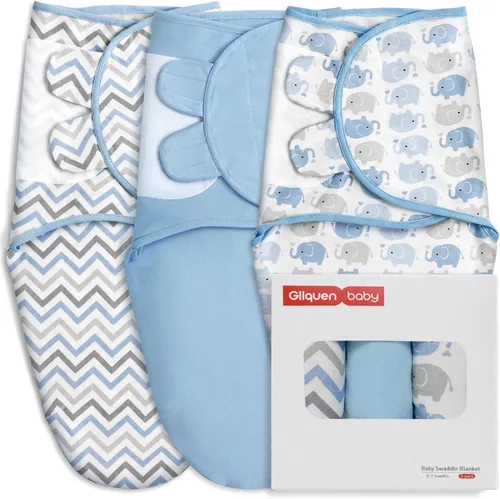 Miniatura 28 de GLLQUEN BABY Sacos de Dormir Envolventes Orgánicos para Recién Nacidos - Envolturas para Bebés de 0-3 Meses, Paquete de 3 Sacos Envolventes