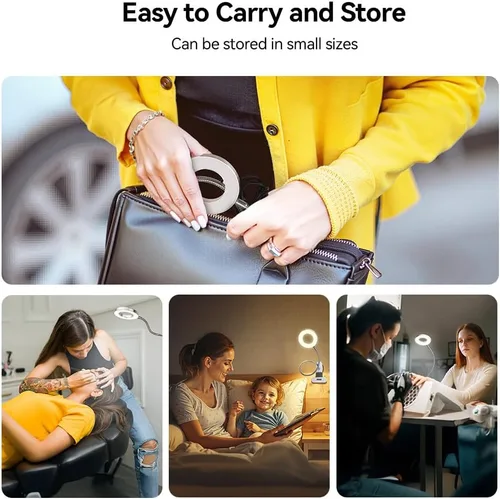 Miniatura 7 de Skymore Luz de clip - 3 modos de color y 10 luces LED de escritorio de lectura con abrazadera flexible de cuello de cisne para lectura de niños a
