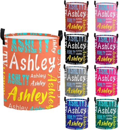 Miniatura 22 de Cesta de lavandería personalizada con nombre, cesta de lavandería plegable con asa para baño, sala de estar, dormitorio Color: 13