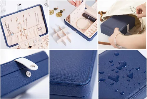 Miniatura 4 de Joyero para mujer, collar, aretes, anillos, accesorios de joyería, organizador